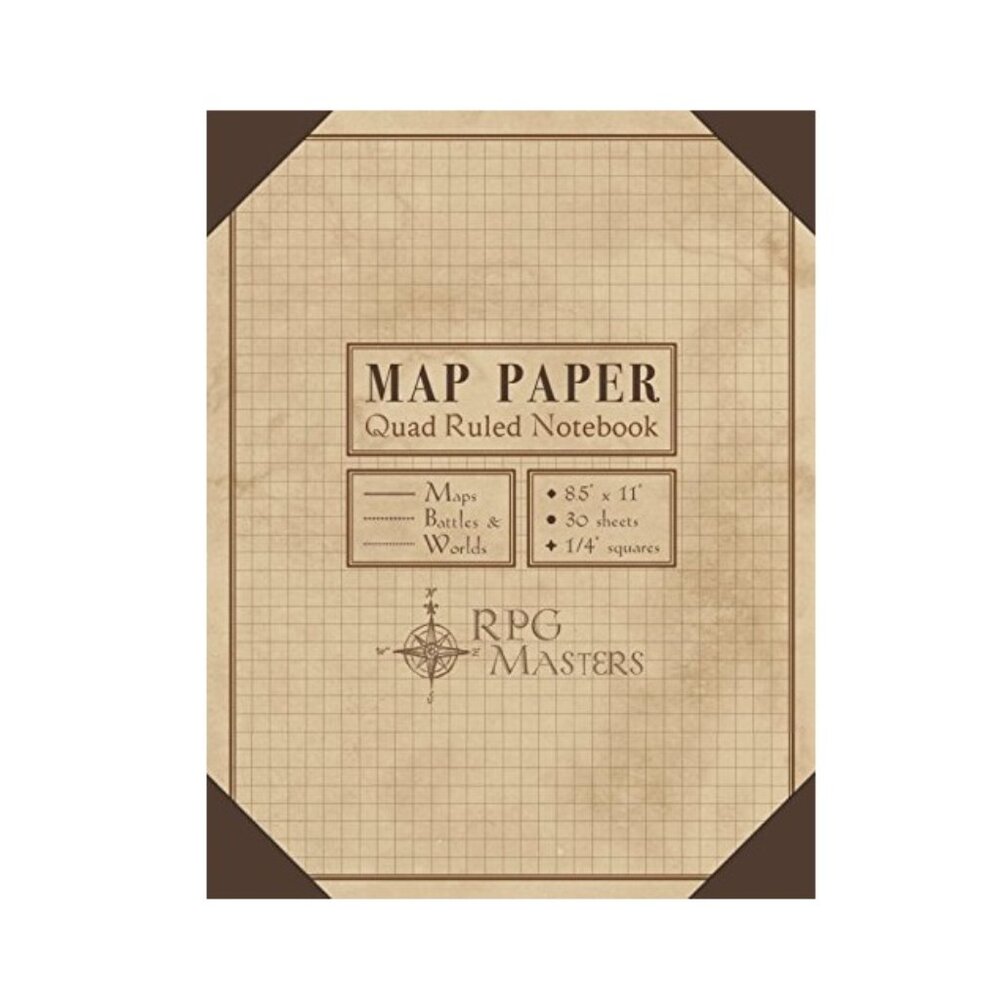 NEW Map Paper Quad Ruled book Pad Map Making Art Supplies Crafts D&D RPG Masters